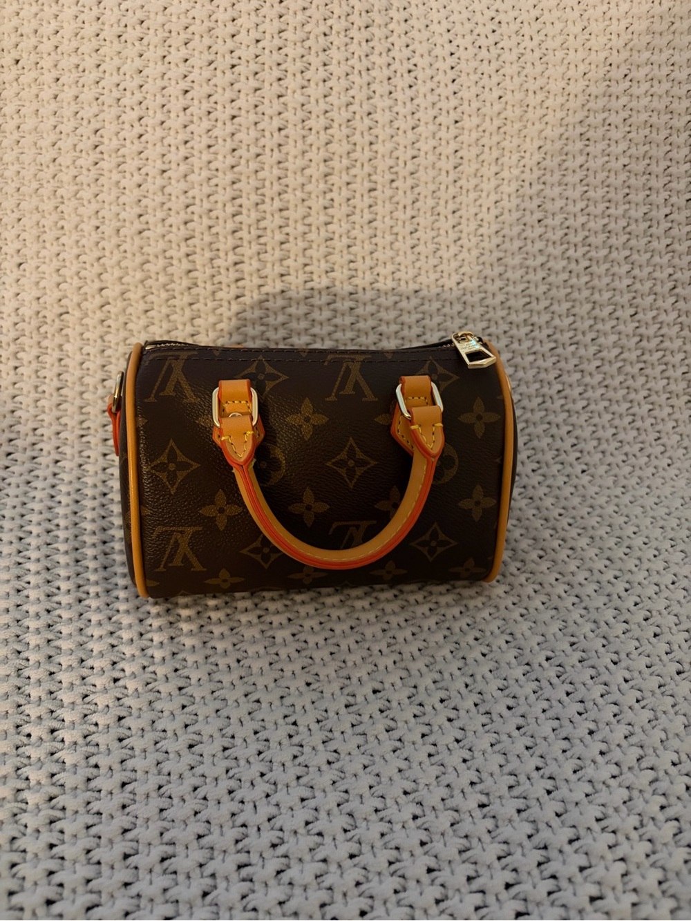 LV Monogram Mini Barrel Bag in Brown and Tan with Gold Hardware